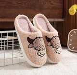 Christmas Hot-trending Highland Cow Printed Cotton Slippers