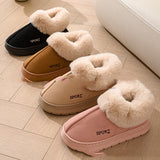 Cozy Plush Soft Slippers Shoes for Women, Non-slip Platform Shoes with Faux Fur Lining, Mute Sole and Comfortable Fit for Indoor Wear