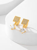 European and American Square Fashion Zircon Earrings