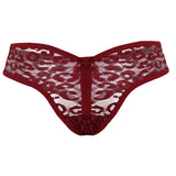 New Low-waist Lace Thongs, Ladies' Sexy Transparent Leopard Print Underwear (Pack of 2)