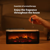 3D Flame Fireplace Aromatherapy Machine, Colorful Essential Oil Diffuser, Home Large Fog Volume Humidifier