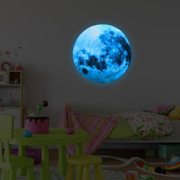 Green Film PVC Wall Sticker of Luminous Moon