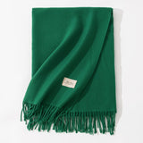 Pure Color Artificial Cashmere Scarf, Women's Winter High-grade Shawl