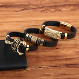 Scorpion Leather Woven Bracelet for Men