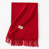 Pure Color Artificial Cashmere Scarf, Women's Winter High-grade Shawl