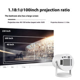 Small Straight Device for Home Office Use, 180 Degrees Projection Angle Automatic Focus Video Portable Projector