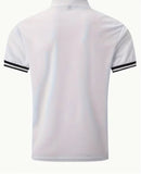 Solid Color Classic Button Stitching, Short Sleeve Men's Tee