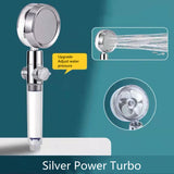 Shower Head Water Saving Flow 360 Degrees Rotating with Small Fan ABS Rain High Pressure Spray Nozzle