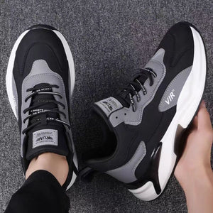 Fashion Black and White Sneakers, Casual Outdoor Lightweight Breathable Sports Shoes for Men