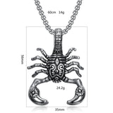 Gothic Vintage Stainless Steel, Scorpion Pendant Necklace