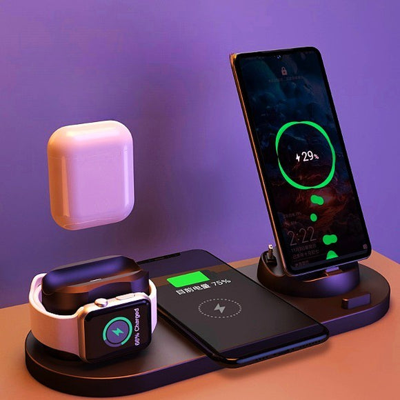 Wireless Charger for IPhone, Fast Charger for Phone or Watch, 6 in 1 Charging Dock Station