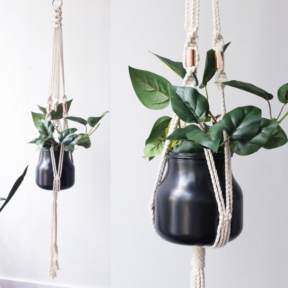 Macrame Plant Hanger, Hanging Planter, Cotton